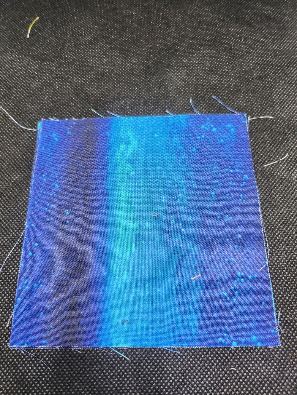 Handcrafted Blue Ombre Quilting Fabric Square - Deep Blue Tone